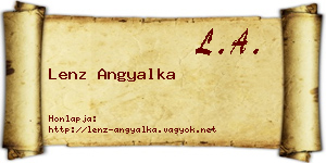 Lenz Angyalka névjegykártya